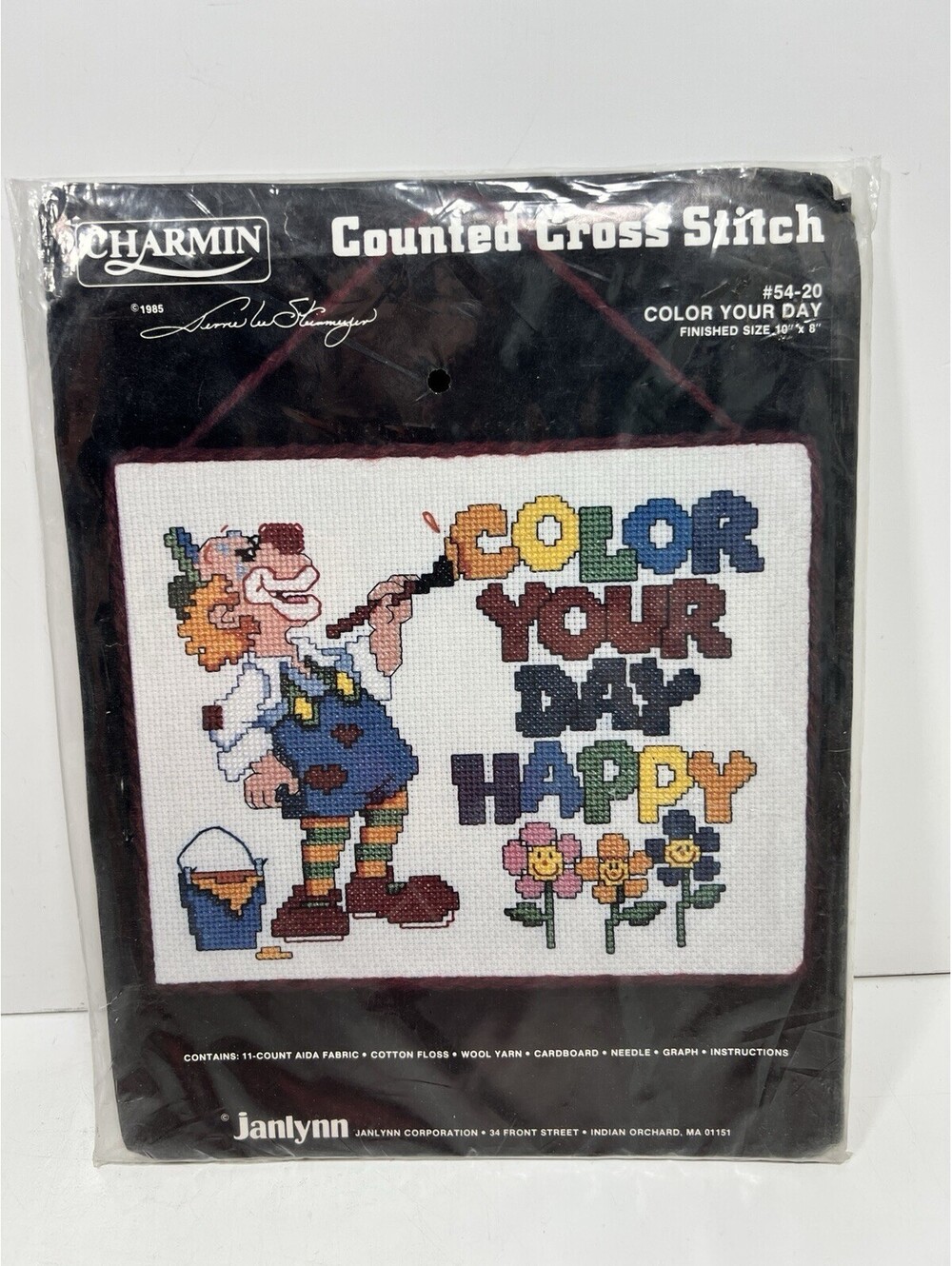 Janlynn 54-20 Counted Cross Stitch Kit Color Your Day Happy Clown 8"x10"